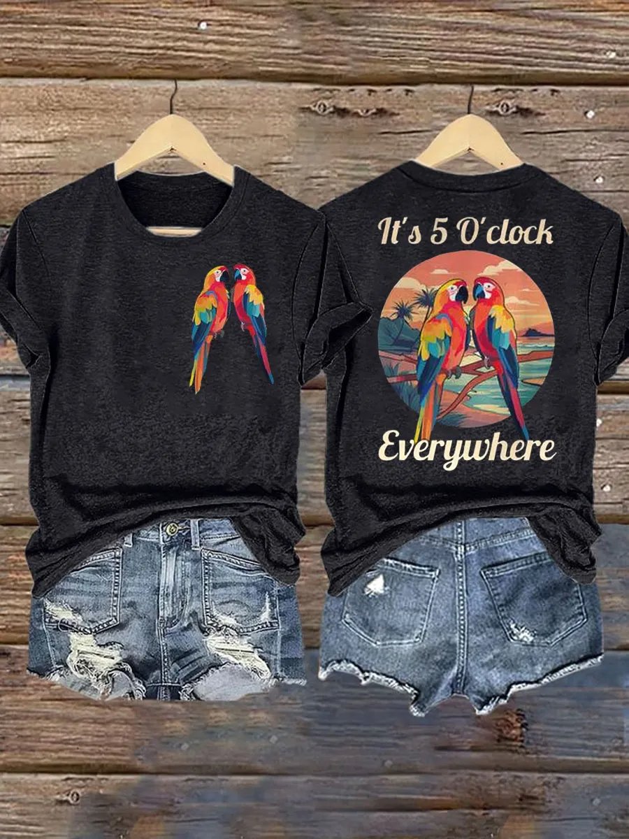 Women's Retro I‘m Retired Resort Hawaiian Print T-Shirt