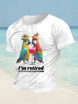 Men's Retro I‘m Retired Resort Hawaiian Print T-Shirt