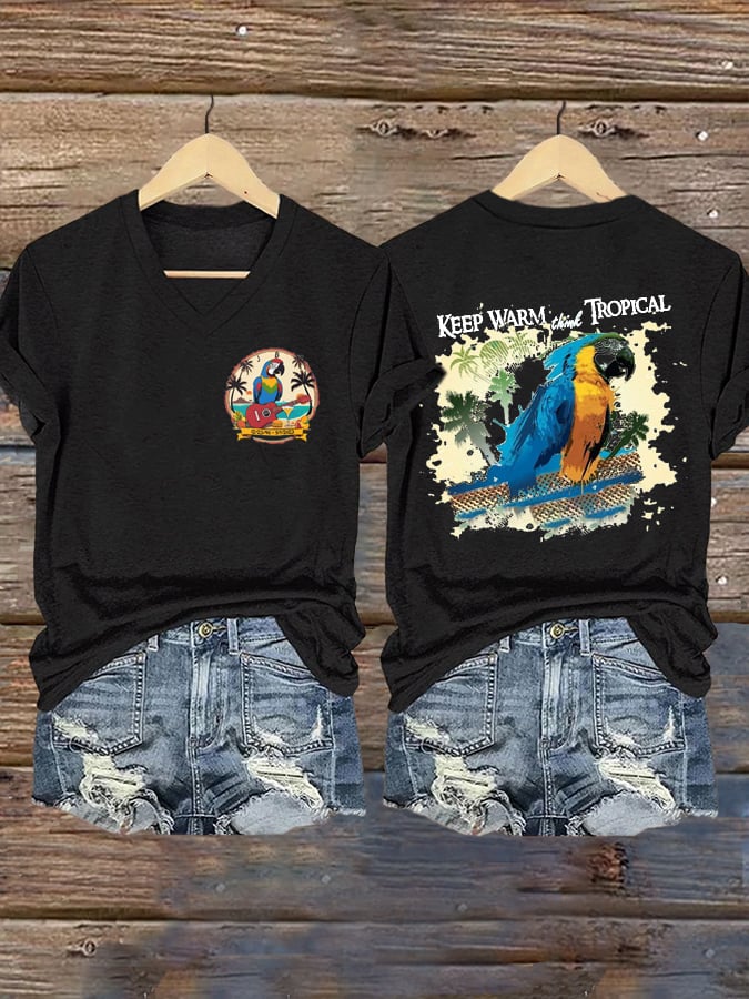 Women's Keep Warm Think Tropical Print Shirt