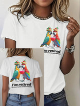 Women's Retro I‘m Retired Resort Hawaiian Print T-Shirt