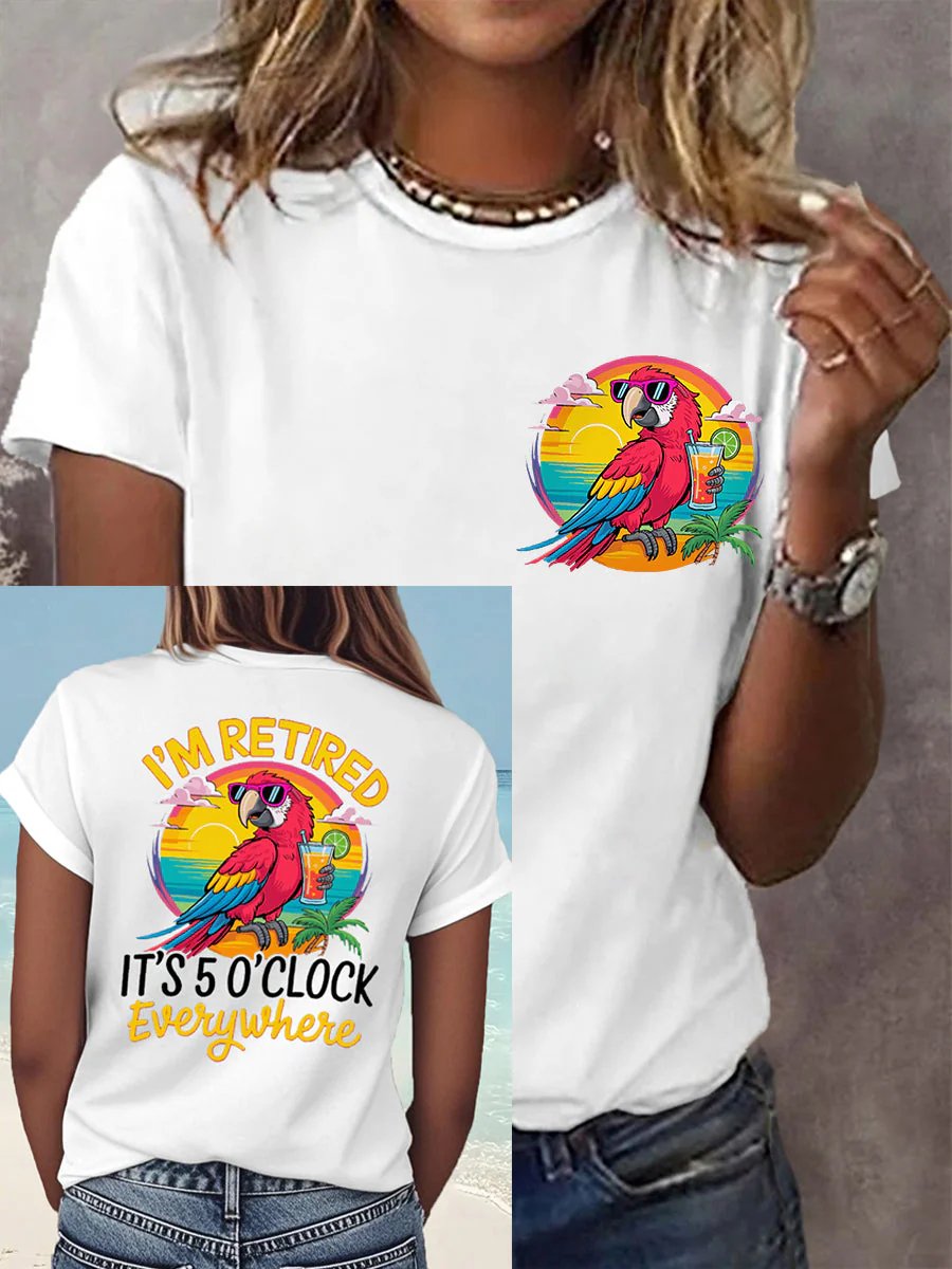 Women's I‘m Retired Resort Hawaiian Printed T-Shirt