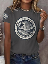 Retro Mother, Mother Ocean, I Have Heard You Call Print T-Shirt