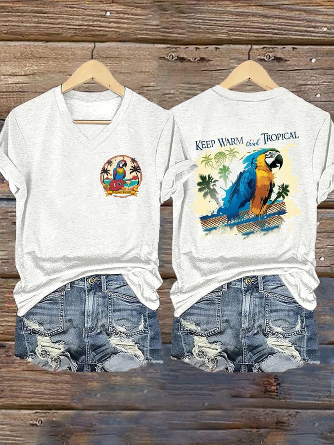 Women's Keep Warm Think Tropical Print Shirt