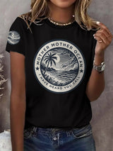 Retro Mother, Mother Ocean, I Have Heard You Call Print T-Shirt