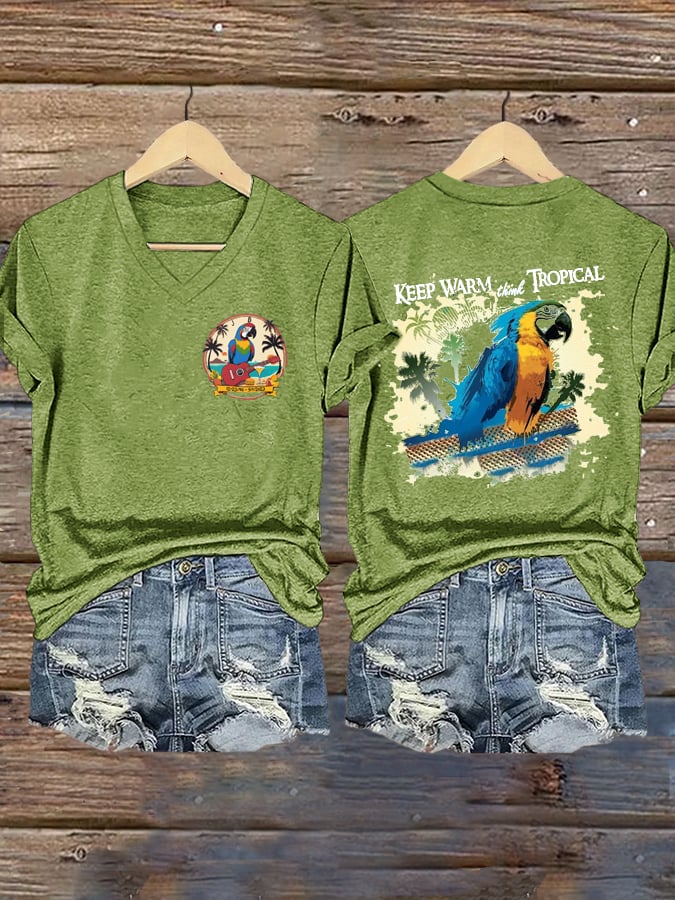 Women's Keep Warm Think Tropical Print Shirt