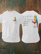 Men's Retro Wrinkles Only Go Where Smiles Have Been Print T-Shirt