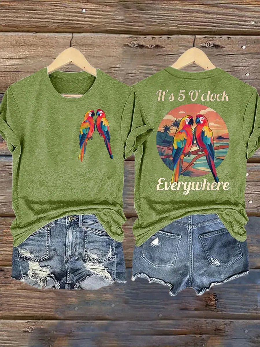 Women's Retro I‘m Retired Resort Hawaiian Print T-Shirt