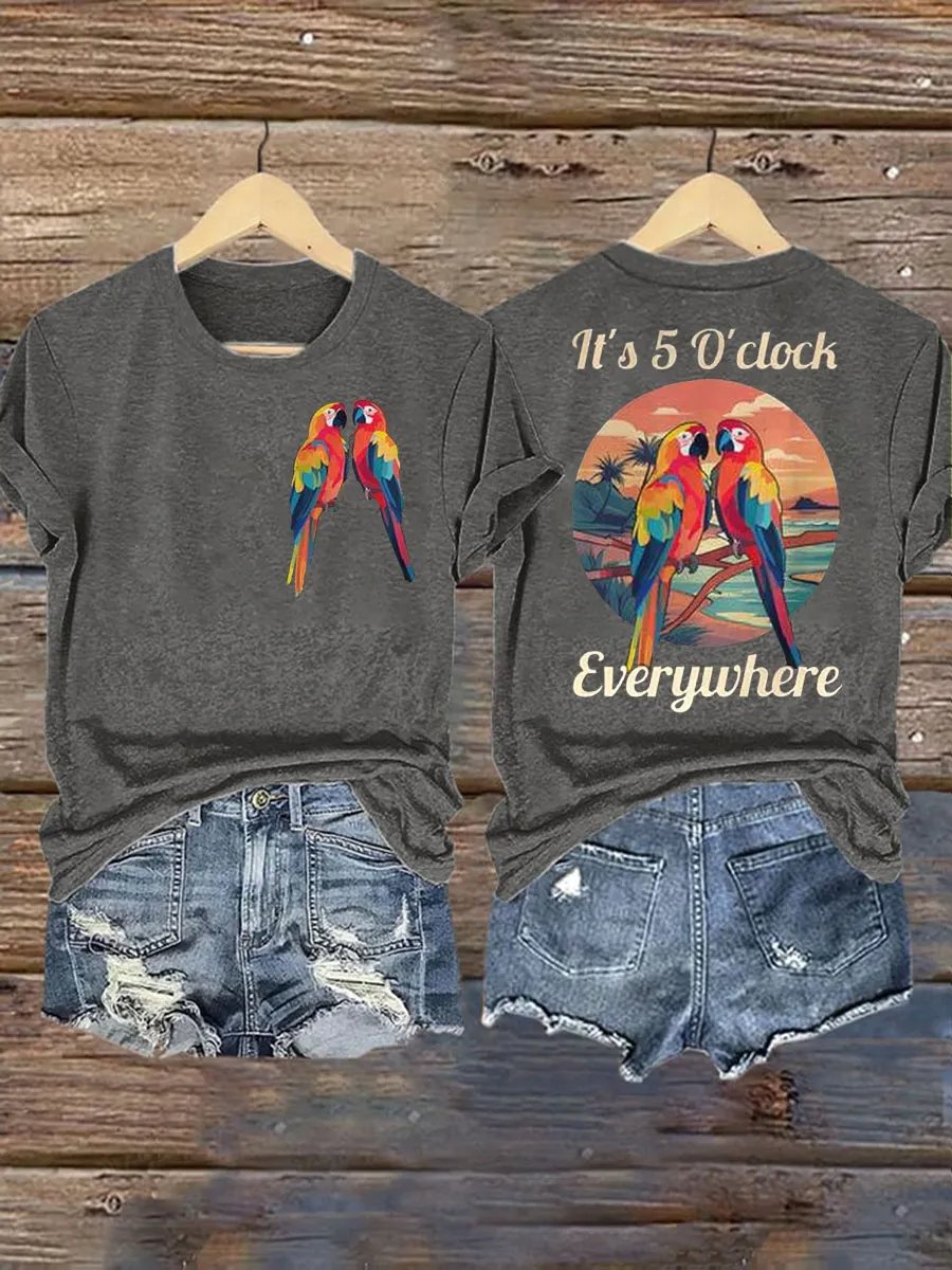 Women's Retro I‘m Retired Resort Hawaiian Print T-Shirt