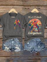 Women's Retro I‘m Retired Resort Hawaiian Print T-Shirt